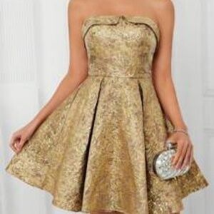 Shein Elegant Gold Dress